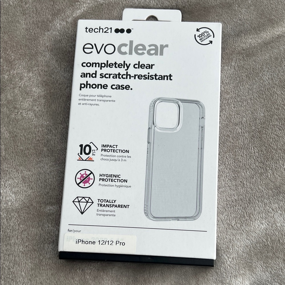 Tech21 Evo Clear Case for iPhone 12/12 Pro - Crystal Clear